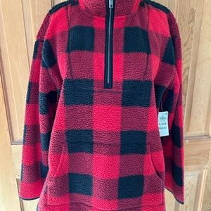 NWT Buffalo Check Fleece Top.NWT Size XL NEW never worn, front pocket,Style&Co.